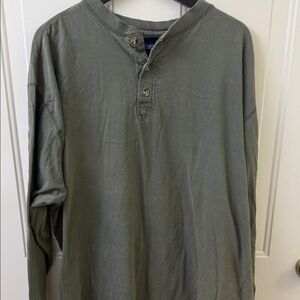 Puritan Olive Henley Long-Sleeve Shirt